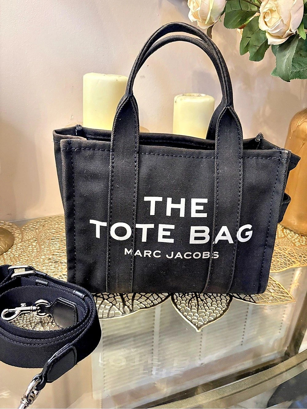 Marc Jacobs The Tote Bag Black Tote Bag with Strap